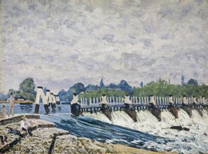 Molesey Weir, Hampton Court - Alfred Sisley